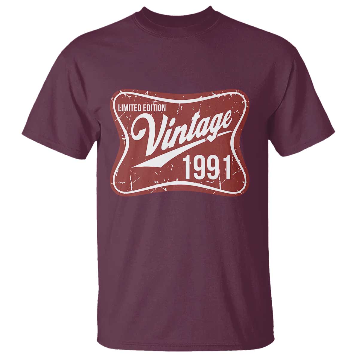 35th Birthday Beer Lover Vintage 1991 Limited Edition T Shirt Red Metal Beer Soft Sign Graphic