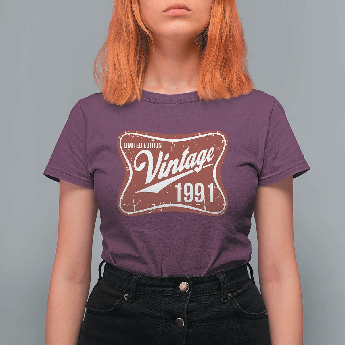35th Birthday Beer Lover Vintage 1991 Limited Edition T Shirt For Women Red Metal Beer Soft Sign Graphic