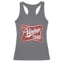 30th Birthday Beer Lover Vintage 1996 Limited Edition Racerback Tank Top Red Metal Beer Soft Sign Graphic