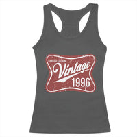 30th Birthday Beer Lover Vintage 1996 Limited Edition Racerback Tank Top Red Metal Beer Soft Sign Graphic
