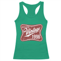 30th Birthday Beer Lover Vintage 1996 Limited Edition Racerback Tank Top Red Metal Beer Soft Sign Graphic