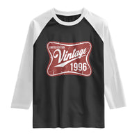 30th Birthday Beer Lover Vintage 1996 Limited Edition Raglan Shirt Red Metal Beer Soft Sign Graphic