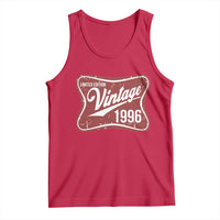30th Birthday Beer Lover Vintage 1996 Limited Edition Tank Top Red Metal Beer Soft Sign Graphic