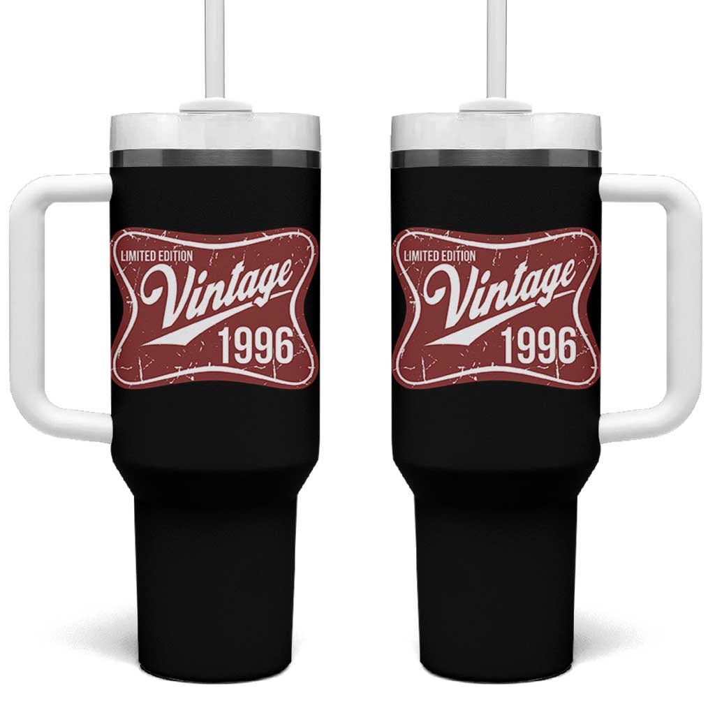 30th Birthday Beer Lover Vintage 1996 Limited Edition Tumbler With Handle Red Metal Beer Soft Sign Graphic