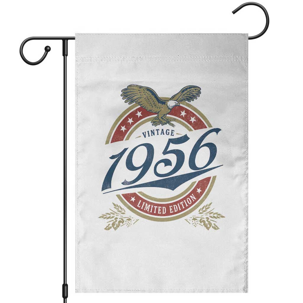 70th Birthday Beer Lover Vintage 1956 Limited Edition Garden Flag Bald Eagle