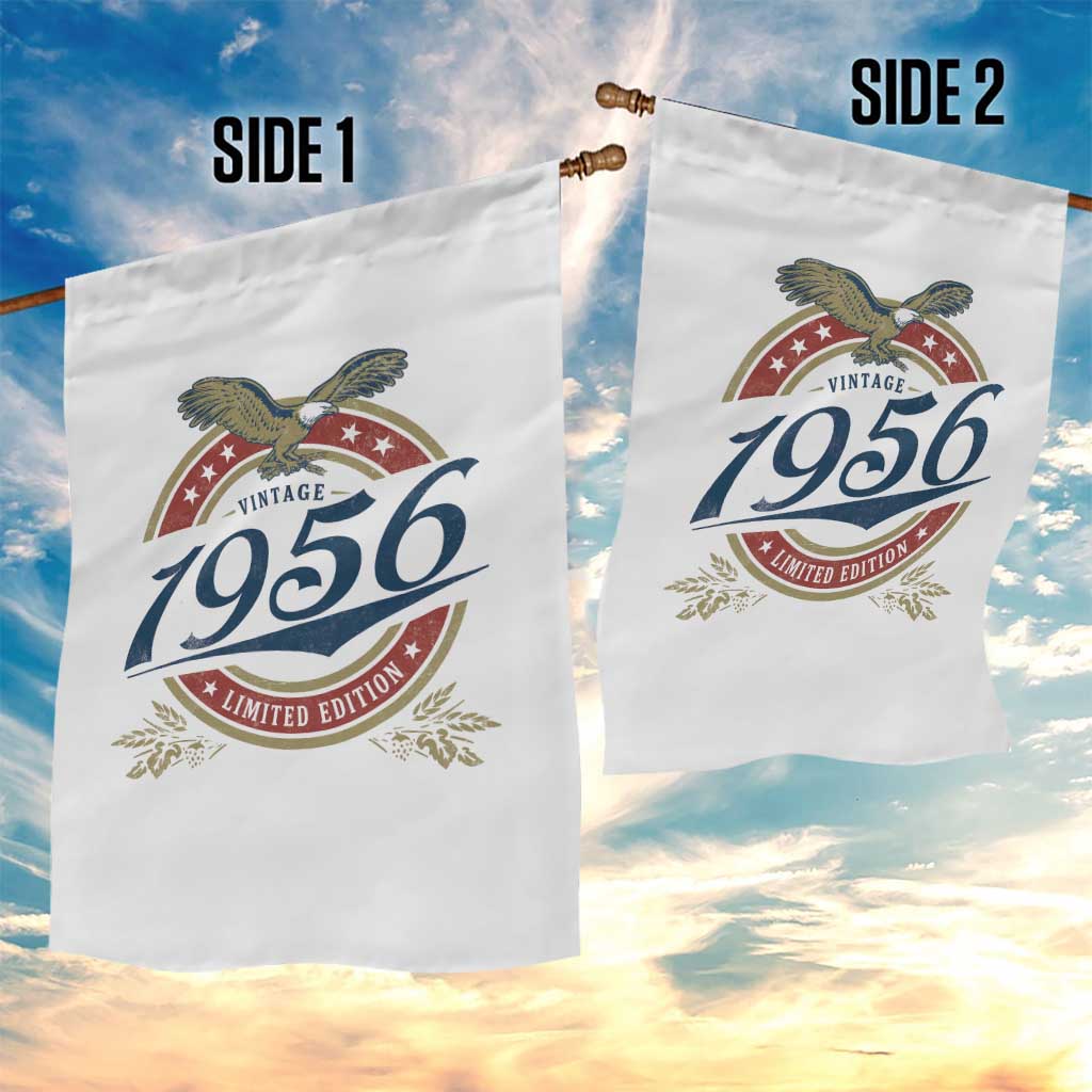 70th Birthday Beer Lover Vintage 1956 Limited Edition Garden Flag Bald Eagle