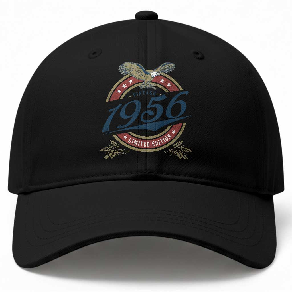 70th Birthday Beer Lover Vintage 1956 Limited Edition Baseball Cap Bald Eagle
