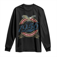 70th Birthday Beer Lover Vintage 1956 Limited Edition Long Sleeve Shirt Bald Eagle