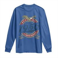 70th Birthday Beer Lover Vintage 1956 Limited Edition Long Sleeve Shirt Bald Eagle