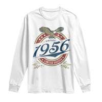 70th Birthday Beer Lover Vintage 1956 Limited Edition Long Sleeve Shirt Bald Eagle