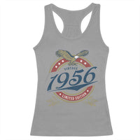 70th Birthday Beer Lover Vintage 1956 Limited Edition Racerback Tank Top Bald Eagle