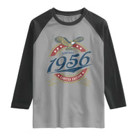70th Birthday Beer Lover Vintage 1956 Limited Edition Raglan Shirt Bald Eagle