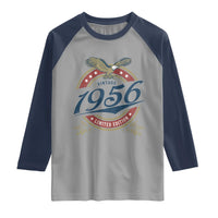 70th Birthday Beer Lover Vintage 1956 Limited Edition Raglan Shirt Bald Eagle