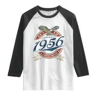 70th Birthday Beer Lover Vintage 1956 Limited Edition Raglan Shirt Bald Eagle
