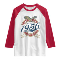 70th Birthday Beer Lover Vintage 1956 Limited Edition Raglan Shirt Bald Eagle