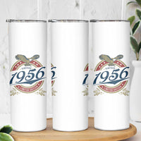 70th Birthday Beer Lover Vintage 1956 Limited Edition Skinny Tumbler Bald Eagle