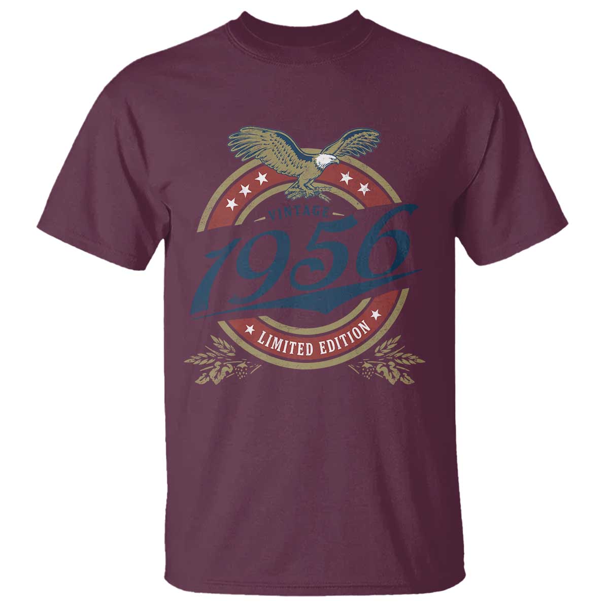 70th Birthday Beer Lover Vintage 1956 Limited Edition T Shirt Bald Eagle