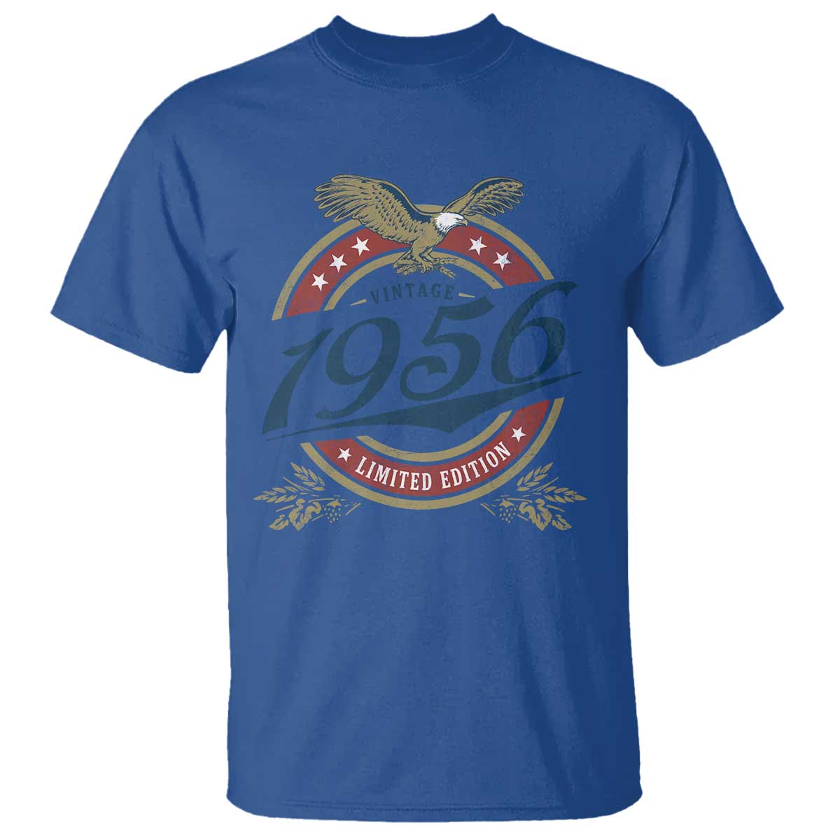 70th Birthday Beer Lover Vintage 1956 Limited Edition T Shirt Bald Eagle