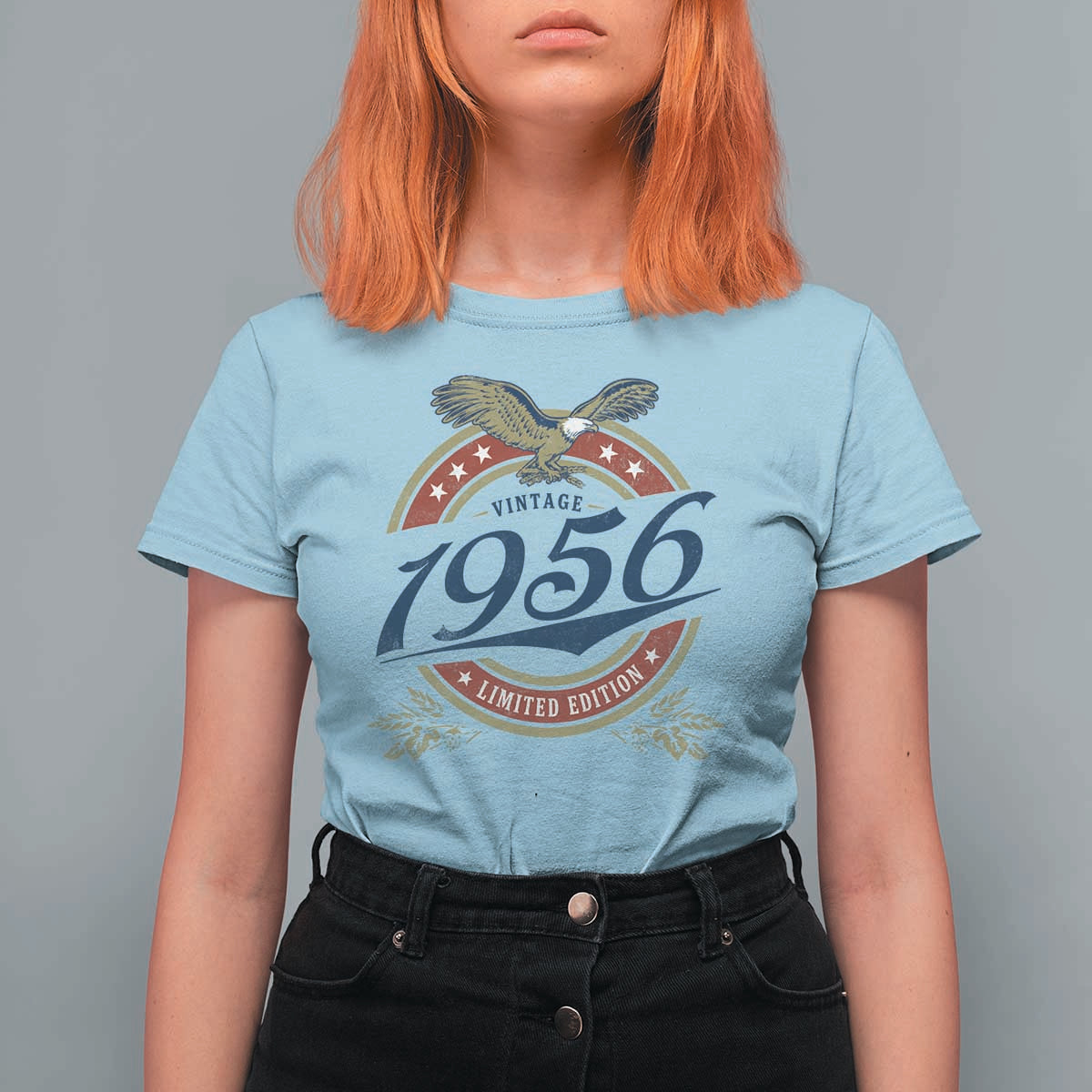 70th Birthday Beer Lover Vintage 1956 Limited Edition T Shirt For Women Bald Eagle