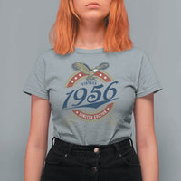 70th Birthday Beer Lover Vintage 1956 Limited Edition T Shirt For Women Bald Eagle