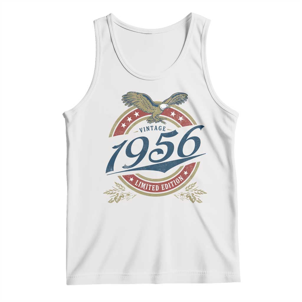 70th Birthday Beer Lover Vintage 1956 Limited Edition Tank Top Bald Eagle