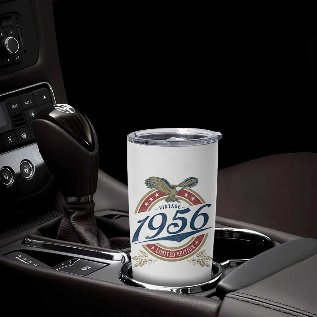 70th Birthday Beer Lover Vintage 1956 Limited Edition Tumbler Cup Bald Eagle