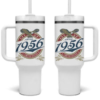 70th Birthday Beer Lover Vintage 1956 Limited Edition Tumbler With Handle Bald Eagle