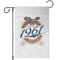 65th Birthday Beer Lover Vintage 1961 Limited Edition Garden Flag Bald Eagle