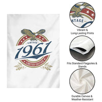 65th Birthday Beer Lover Vintage 1961 Limited Edition Garden Flag Bald Eagle