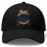65th Birthday Beer Lover Vintage 1961 Limited Edition Baseball Cap Bald Eagle