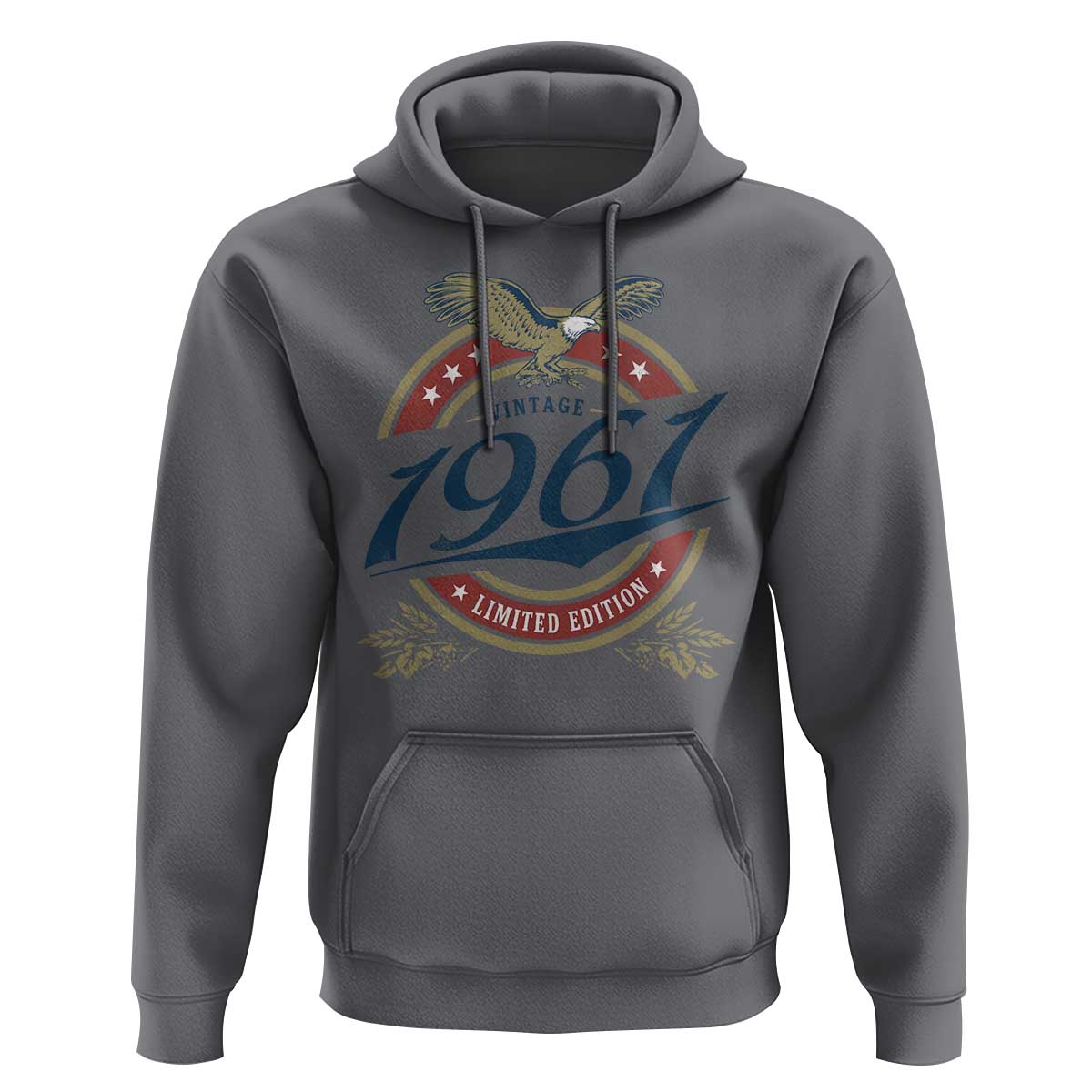 65th Birthday Beer Lover Vintage 1961 Limited Edition Hoodie Bald Eagle