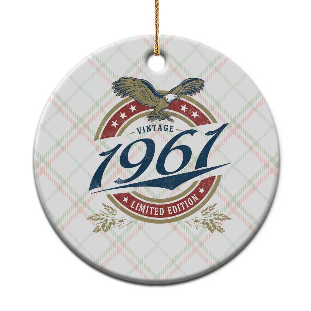 65th Birthday Beer Lover Vintage 1961 Limited Edition Ceramic Ornament Bald Eagle