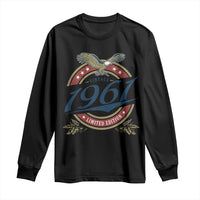 65th Birthday Beer Lover Vintage 1961 Limited Edition Long Sleeve Shirt Bald Eagle