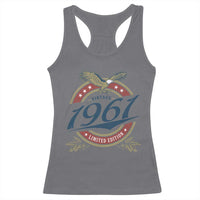 65th Birthday Beer Lover Vintage 1961 Limited Edition Racerback Tank Top Bald Eagle