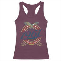 65th Birthday Beer Lover Vintage 1961 Limited Edition Racerback Tank Top Bald Eagle