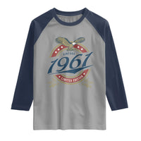 65th Birthday Beer Lover Vintage 1961 Limited Edition Raglan Shirt Bald Eagle