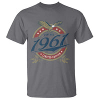 65th Birthday Beer Lover Vintage 1961 Limited Edition T Shirt Bald Eagle