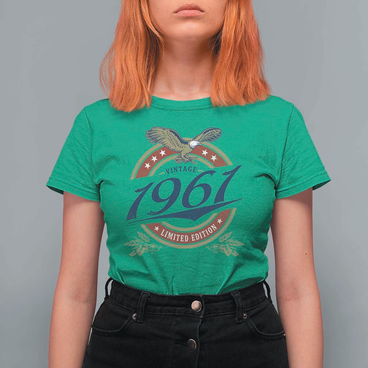 65th Birthday Beer Lover Vintage 1961 Limited Edition T Shirt For Women Bald Eagle