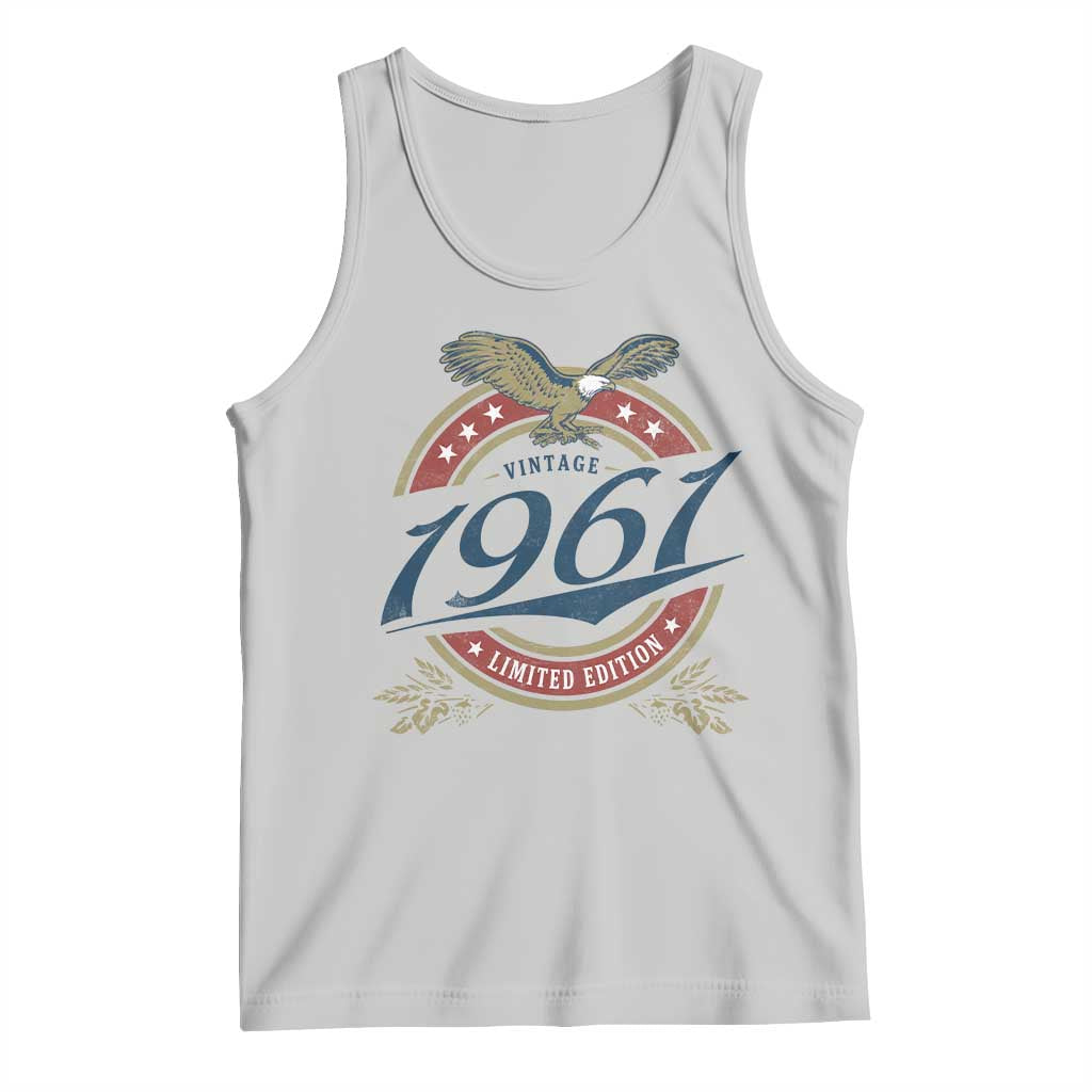 65th Birthday Beer Lover Vintage 1961 Limited Edition Tank Top Bald Eagle