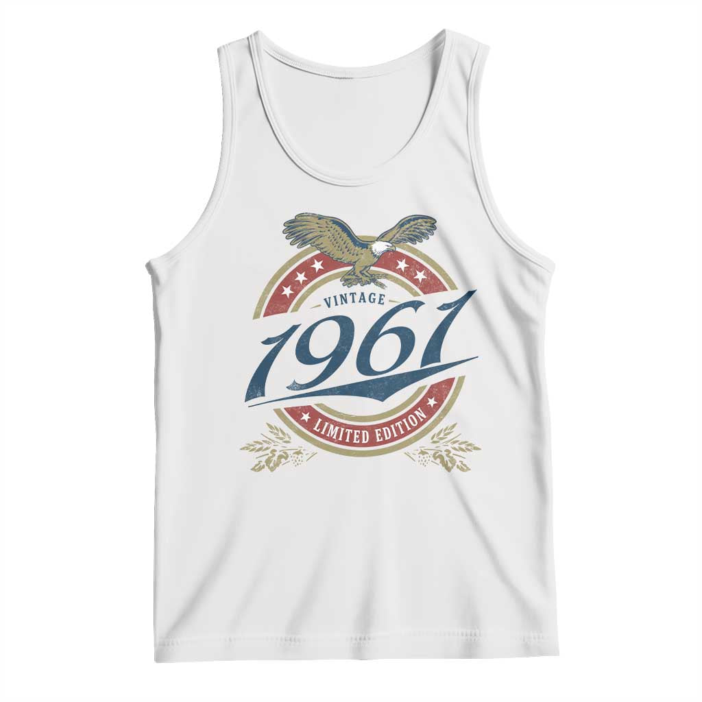 65th Birthday Beer Lover Vintage 1961 Limited Edition Tank Top Bald Eagle