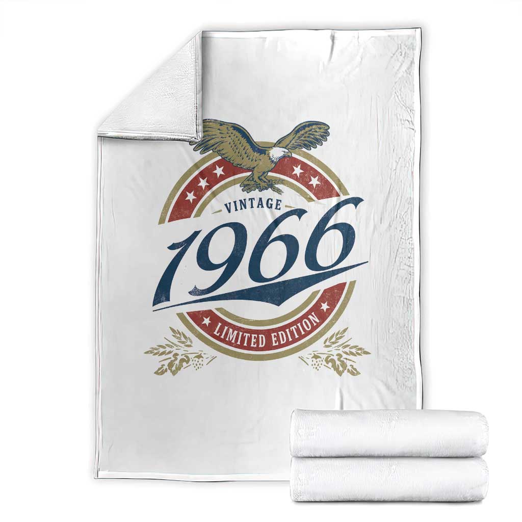 60th Birthday Beer Lover Vintage 1966 Limited Edition Throw Blanket Bald Eagle