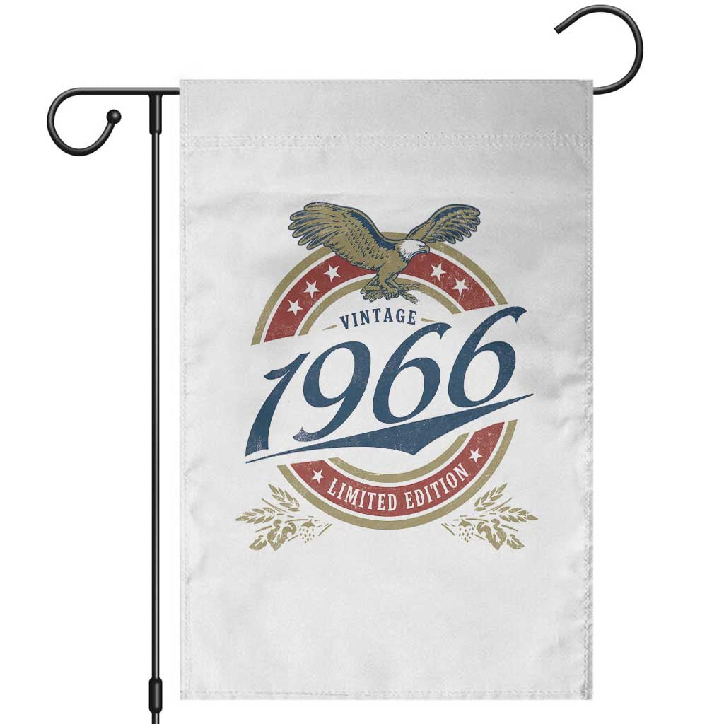 60th Birthday Beer Lover Vintage 1966 Limited Edition Garden Flag Bald Eagle