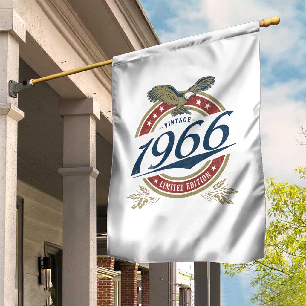 60th Birthday Beer Lover Vintage 1966 Limited Edition Garden Flag Bald Eagle