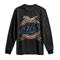 60th Birthday Beer Lover Vintage 1966 Limited Edition Long Sleeve Shirt Bald Eagle