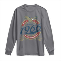 60th Birthday Beer Lover Vintage 1966 Limited Edition Long Sleeve Shirt Bald Eagle