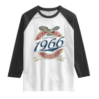 60th Birthday Beer Lover Vintage 1966 Limited Edition Raglan Shirt Bald Eagle