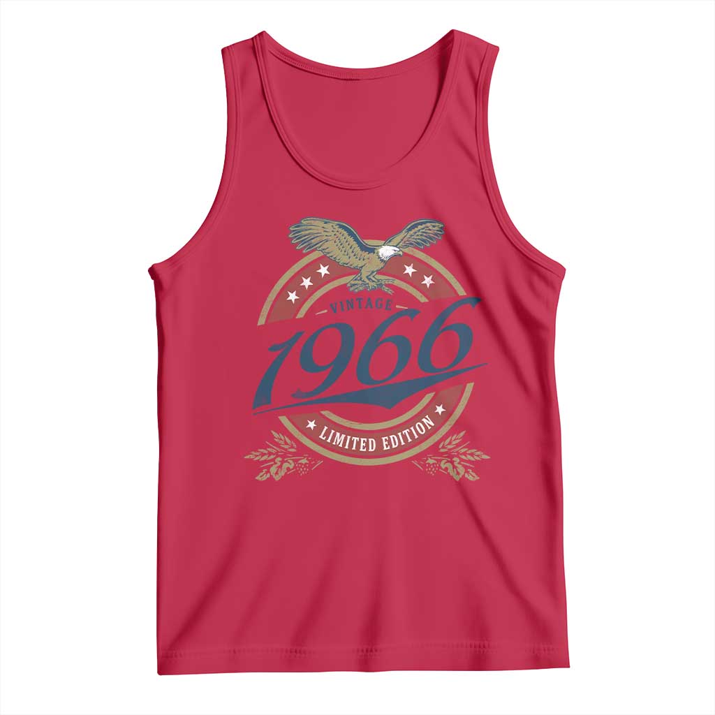 60th Birthday Beer Lover Vintage 1966 Limited Edition Tank Top Bald Eagle