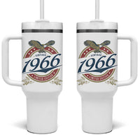 60th Birthday Beer Lover Vintage 1966 Limited Edition Tumbler With Handle Bald Eagle