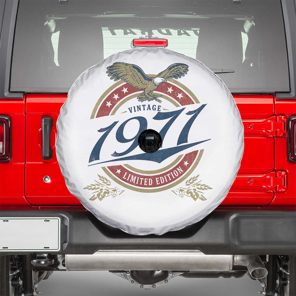 55th Birthday Beer Lover Vintage 1971 Limited Edition Spare Tire Cover Bald Eagle