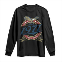 55th Birthday Beer Lover Vintage 1971 Limited Edition Long Sleeve Shirt Bald Eagle